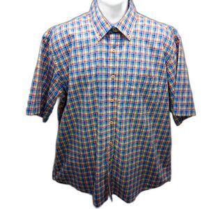 Alan Flusser (NY Designer) Casual Button Down Shirt Bright Multistripe Men's XL.